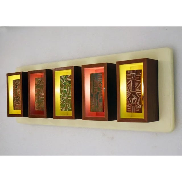 Mid-Century Modern Futurist-Style Wall Light Panel, 1950s For Sale - Image 3 of 13