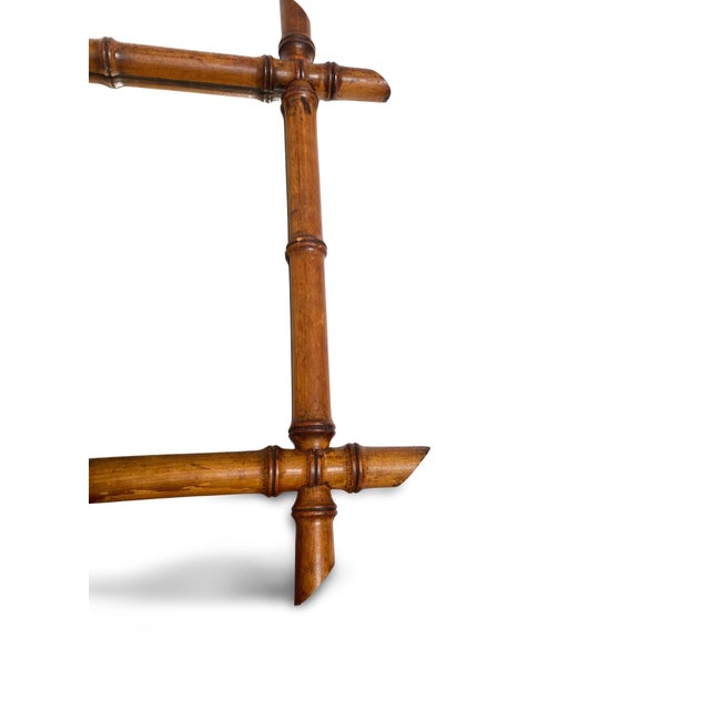 Antique Wooden Wall Mirror in Imitation Bamboo, 1800s For Sale - Image 5 of 8