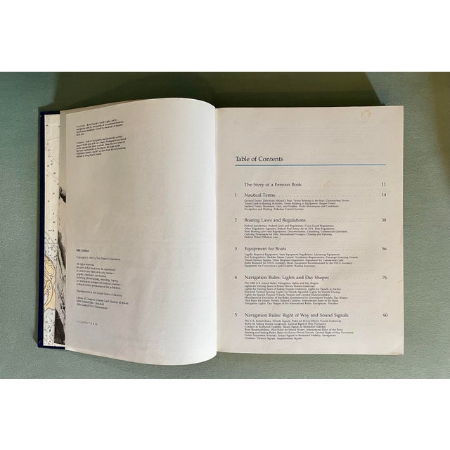 Blue Mid 20th Century Chapman’s Piloting Hardcover Book For Sale - Image 8 of 12
