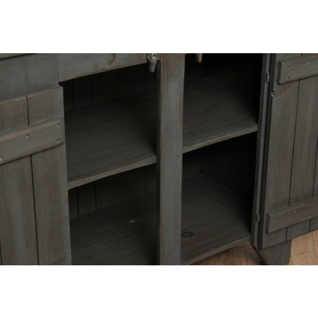 Benchmade Farmhouse Style Painted Hutch For Sale - Image 4 of 12