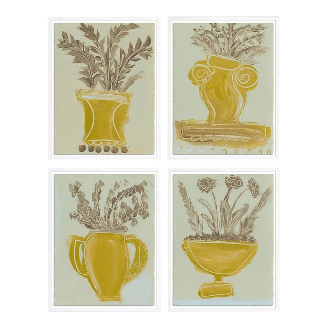 Laie Vase Study Set by Haley Mathewes in White Frame, Medium Art Prints For Sale
