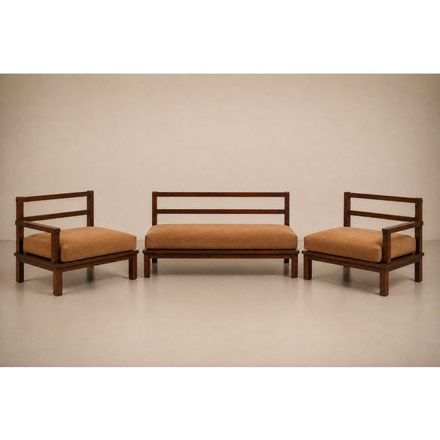 Monumental Brazilian Modern Three-Module Bench in Rosewood and Warm Camel Mohair, 1960s For Sale - Image 18 of 18