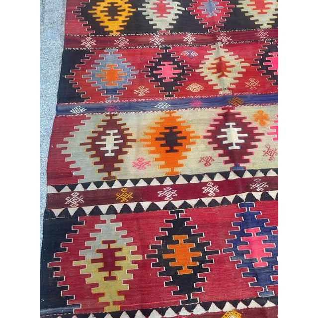 Textile Mid-Century Turkish Anatolian Kilim, 1950s For Sale - Image 7 of 18