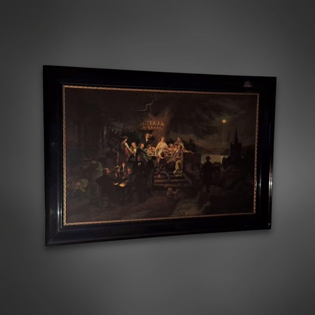 Josef Burger (1887–1966), Copy after Christian Eduard Boettcher "Summer Night on the Rhine" / Outdoor Social Scene...