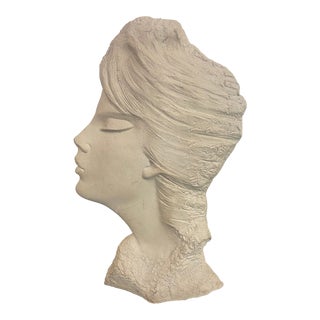 Austin Productions Signed 1986 David Fisher Sculpture Woman Profile Bust For Sale