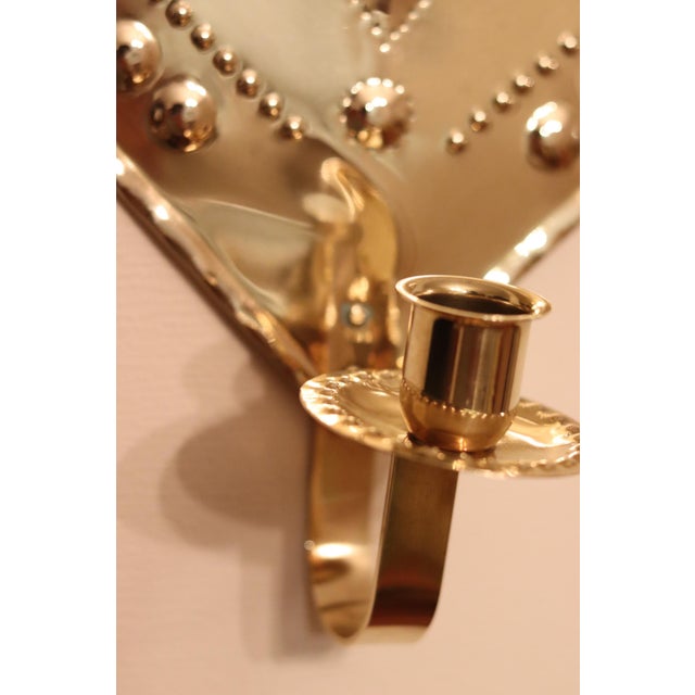 Gold Mid-Century Modern Swedish Brass Sconces, Set of 2 For Sale - Image 8 of 11