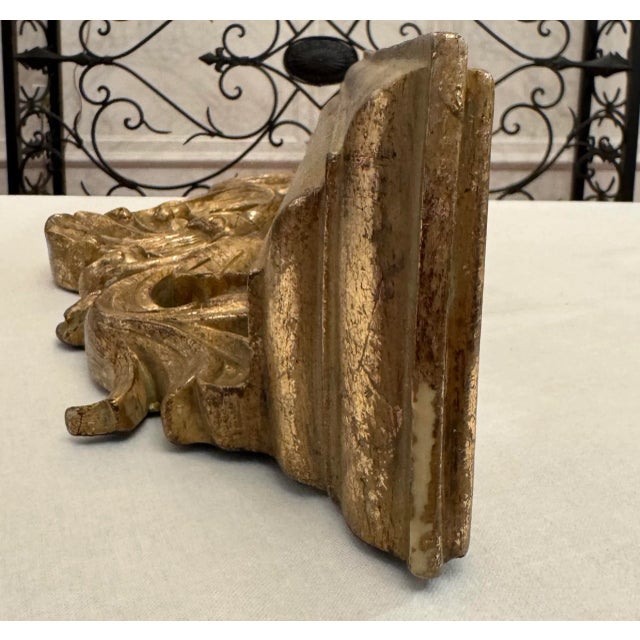 Vintage Rococo Revival Gold Leaf Wall Shelf For Sale - Image 9 of 12