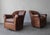 Rustic Patinated Leather Rocking Swivel Lounge Chairs For Sale - Image 3 of 8