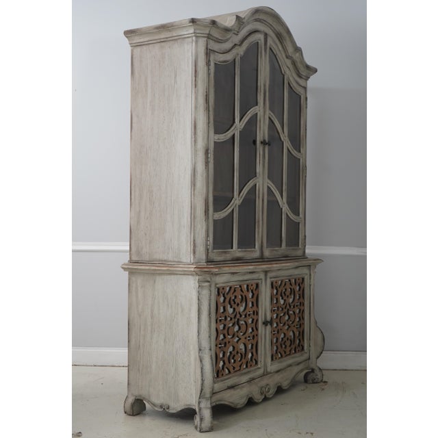 Age: Approx. 20 Years Old Details: Factory Distressed Painted Finish Gustavian Style 2 Piece Construction Nice Scrolled...
