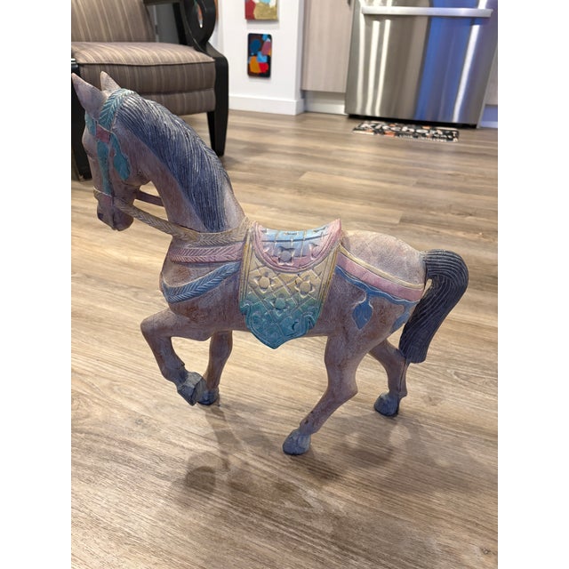 1980s 1980s Carved Wood Horse For Sale - Image 5 of 12