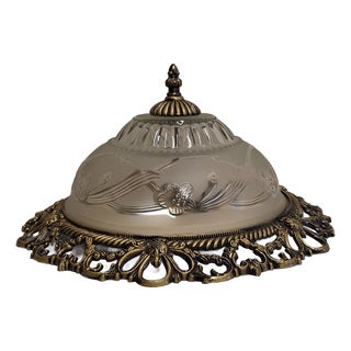 Vintage Ceiling Lamp with Decorated Metal Mount, 1990s For Sale