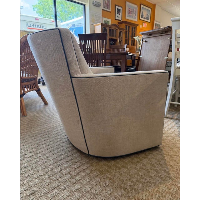 A. Rudin A. Rudin Model 712 Contemporary Upholstered Swivel Club Chair For Sale - Image 4 of 7