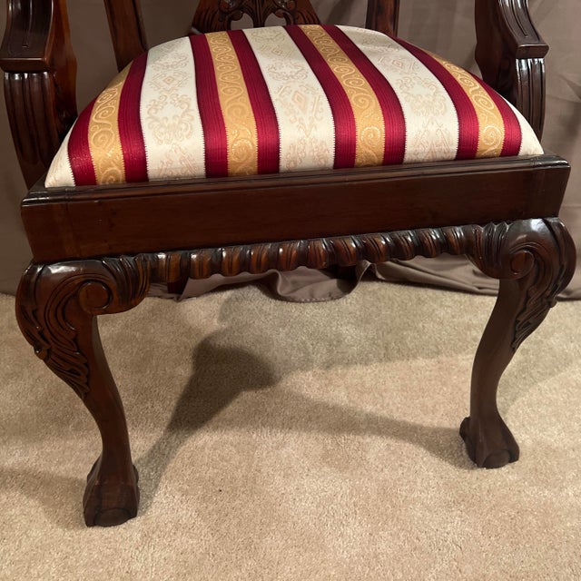 Chippendale 20th Century Chippendale Style Mahogany Chairs For Sale - Image 3 of 12
