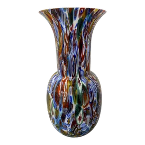Contemporany Vase Murrine Sphere in Murano Style Glass With Multicolored Murrine Like Venini Style by Simoeng