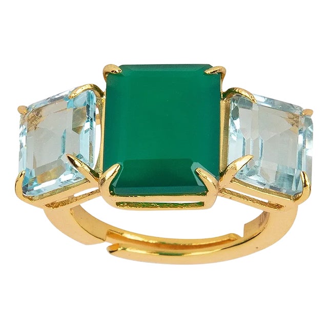 Annette Ring, Dark Green, Size 8 For Sale