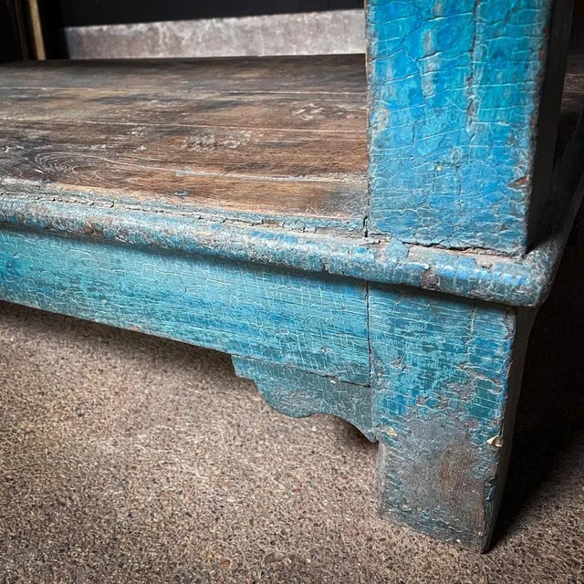 Wooden Packing Table in Blue For Sale - Image 4 of 8