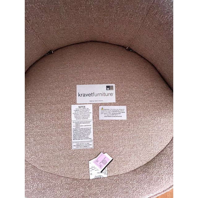 Kravet Provo Swivel Chair Round Lounge Chair Modern For Sale In New York - Image 6 of 6