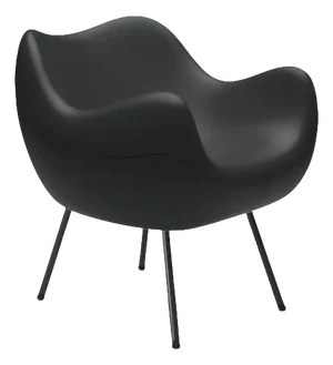 RM58 Matt Black Polyethylene and Powder-Coated Steel Chair by Vzor