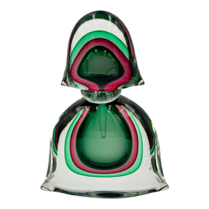 1950s MCM Murano Sommerso Teqnique Art Glass Sculpture Perfume Bottle Signed