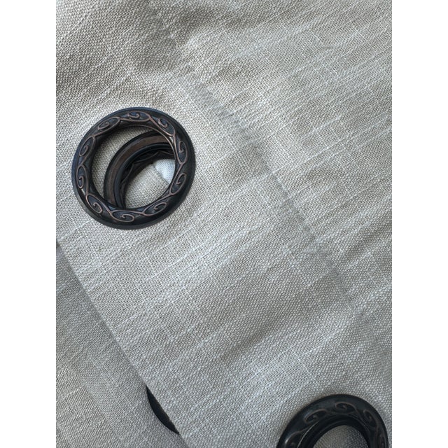 Textile Custom Extra-Long Natural Linen Drapery Panels – 100”w X 216”l – Lined, Grommet Top – Set of 2 For Sale - Image 7 of 8