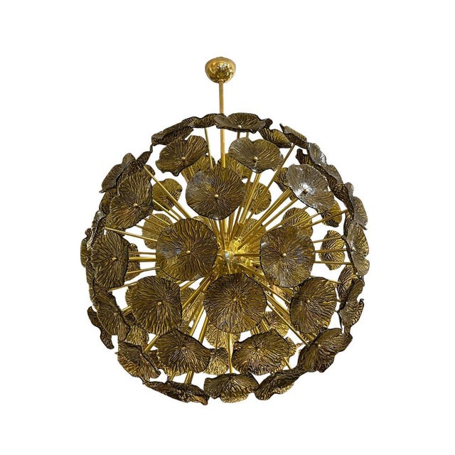Sputnik Lamp with Smoked Flower Discs, 1950s For Sale - Image 6 of 6