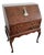 1920s Slant Top Queen Ann Desk Well Made Walnut Burl Writing Desk For Sale