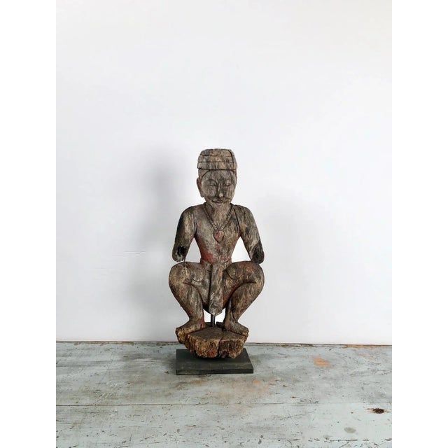 1900 - 1909 1900s Southeast Asian Drummer Carving For Sale - Image 5 of 5