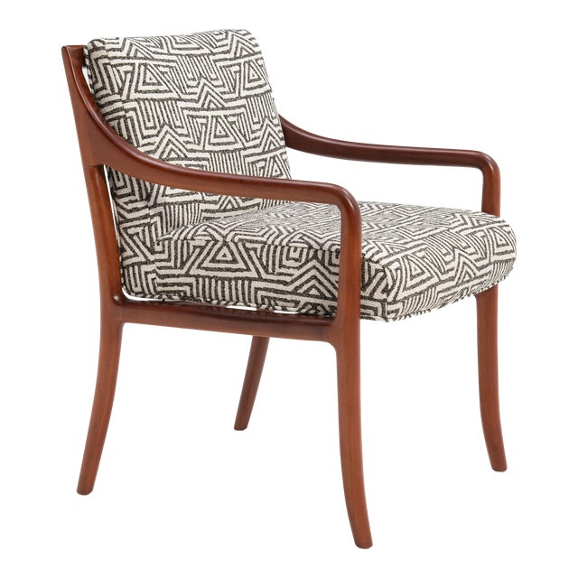 Edward Wormley Dunbar Mahogany Armchair Mid Century Restored For Sale