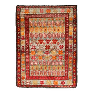 Antique Persian Hamadan Rug With Colorful Star Motif and Repeating Medallion For Sale