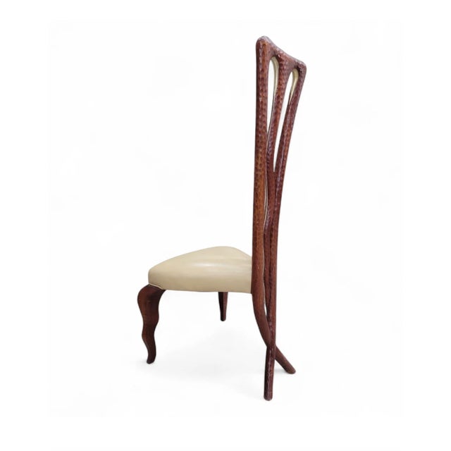 Christopher Guy Vintage Side Chair With Mahogany X-Leg Base Attributed to Christopher Guy For Sale - Image 4 of 9