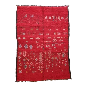 1970's Moroccan Rehamna Wool Rug - 8.3 X 6 Ft
