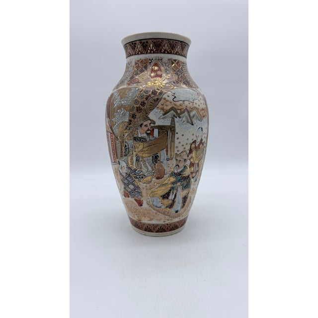 Antique Japanese Satsuma Vase With Figural Panels and Raijin Thunder God, Meiji Period, Circa 1880–1900 For Sale - Image 15 of 15
