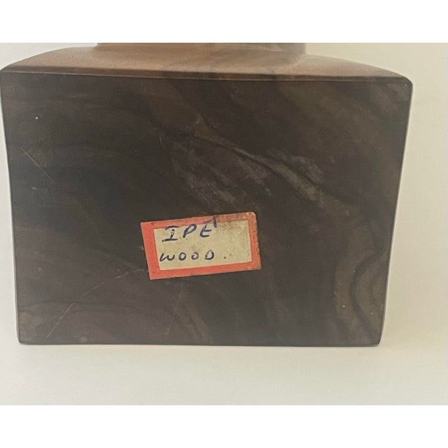 1970s Vintage Madonna Modernist Abstract of the Virgin Mary Sculpture From Brazilian “Ipe” Iron Wood For Sale - Image 5 of 9