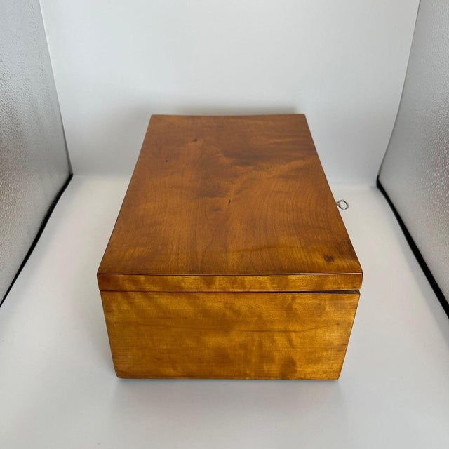 Mid 19th Century Late Biedermeier Box in Solid Birch, Northern Germany, 1840 For Sale - Image 5 of 18