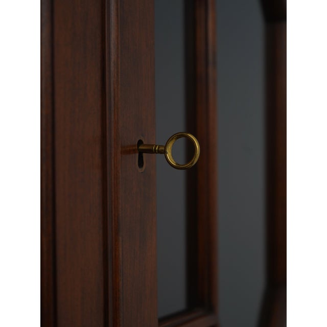 Brown 1980s Henkel Harris Cherry Secretary Desk W. Bookcase Top For Sale - Image 8 of 18