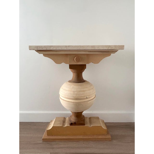 Postmodern Eclectic Neo-Classical Travertine Top Console For Sale - Image 3 of 6