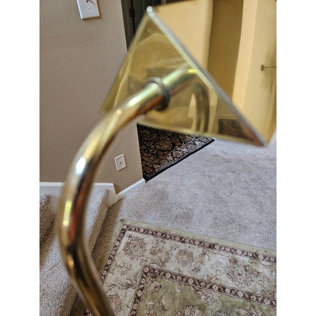 Late 20th Century Adjustable Mid-Century Brass Floor Lamp For Sale - Image 5 of 8