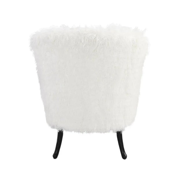 White Faux Fur Arm Chair For Sale - Image 4 of 8