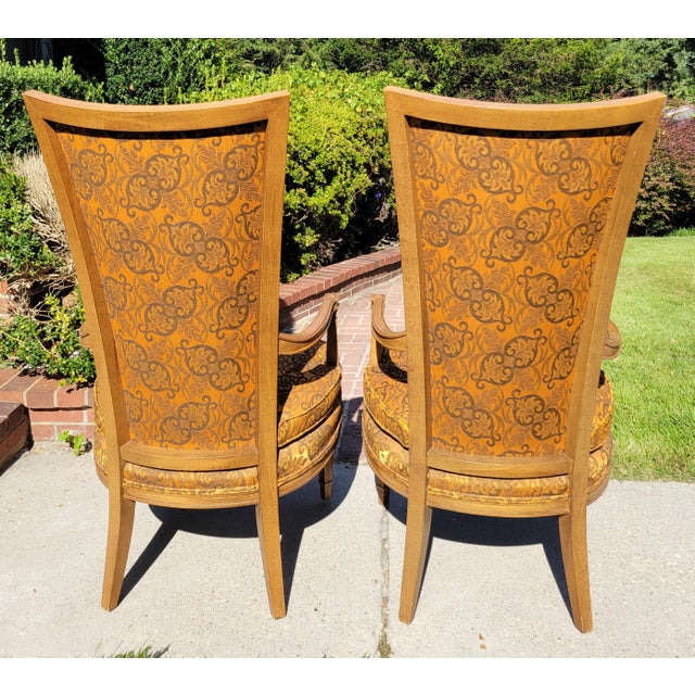 Copper 1960s Statesville Chair Co. Louis XVI High Backed Arm Chairs For Sale - Image 8 of 18