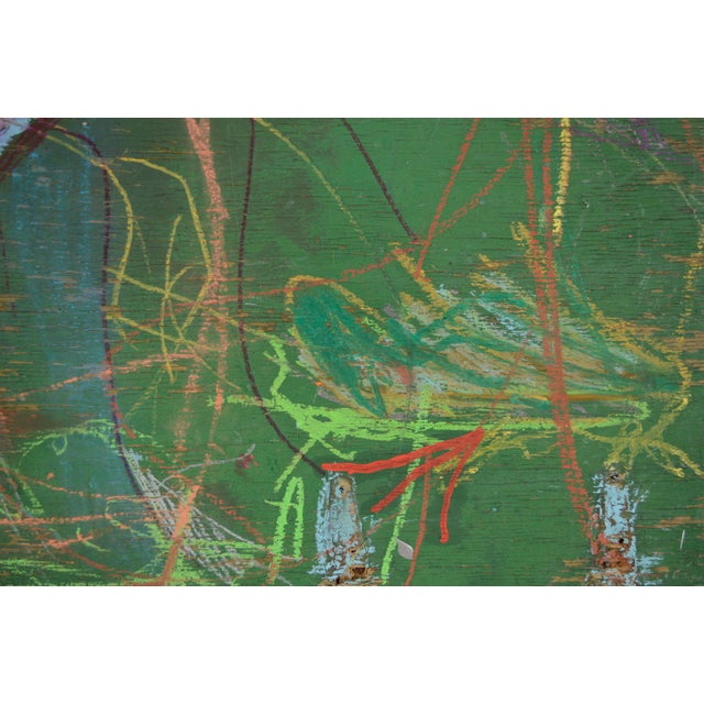 Abstract Expressionism Neo-Expressionist Green & Red Abstract by Michael Pauker For Sale - Image 3 of 4