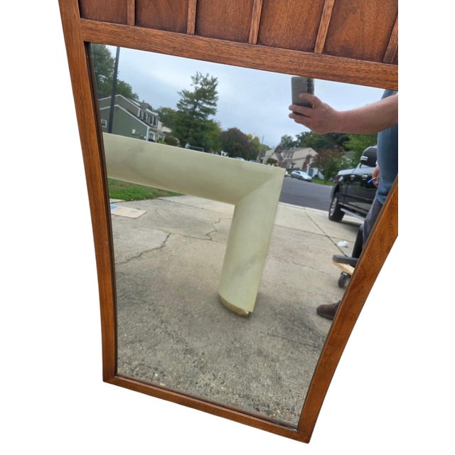 Mid-Century Modern Vintage Danish Modern Century Furniture Wall Mirror Rectangular Dresser Chest For Sale - Image 3 of 8