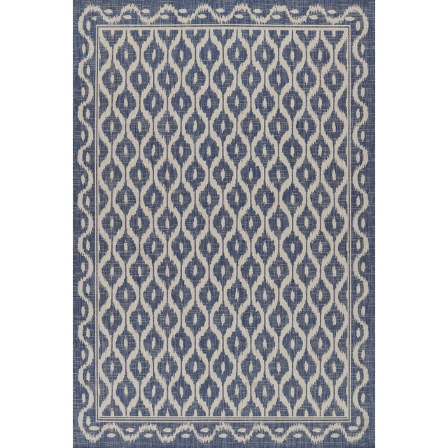 Momeni Contemporary Indoor/Outdoor Riviera Sail Rug in Blue, 9' x 12' For Sale