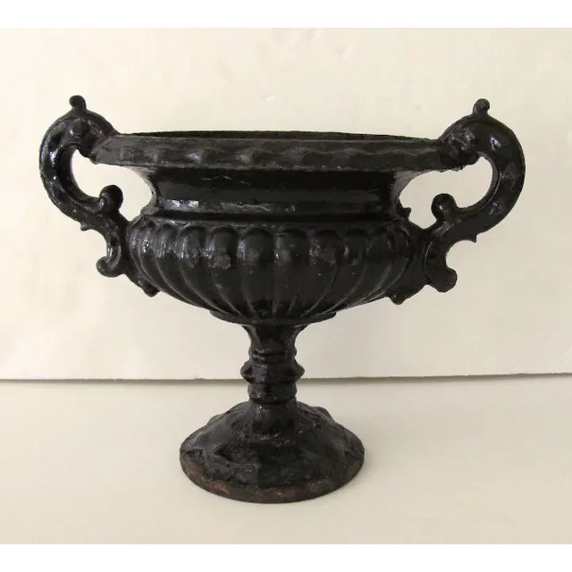 American Small Cast Iron Garden Urn Footed For Sale In Denver - Image 6 of 9