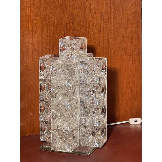 Brutalist Sculptural Lamp in Glass Cubes attributed to Albano Poli for Poliarte, 1960s For Sale - Image 3 of 8