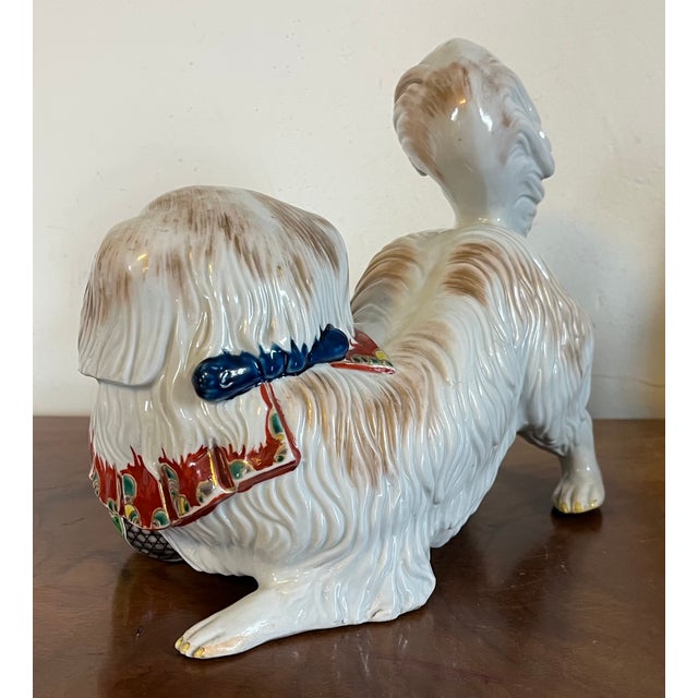 19th Century Antique 19th Century Japanese Edo Period Porcelain Okimono in the Form of a Pekingese Dog For Sale - Image 5 of 11