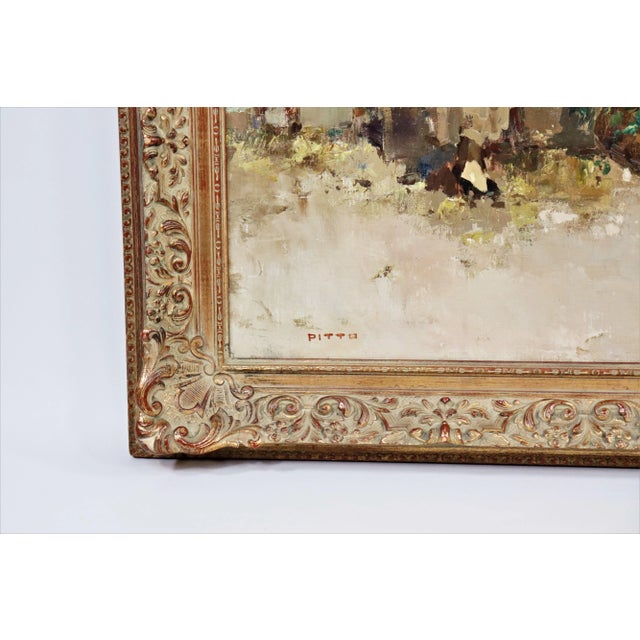 Late 19th Century Oil on Canvas Italian Street Market Scene by Giuseppe Pitto (Italian 1857-1928) For Sale - Image 5 of 13