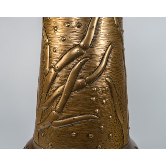 Modern Antique Bronze Table Lamp with Coral Design from WMF, Germany, 1920s For Sale - Image 3 of 7