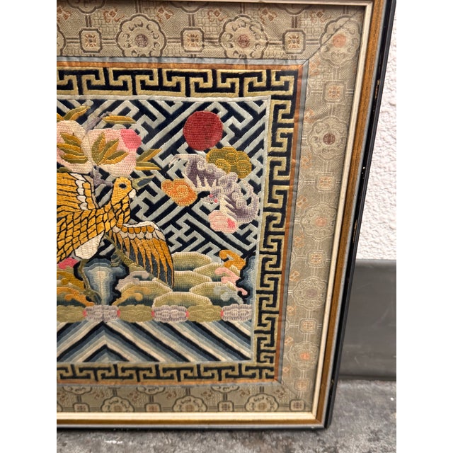Chinese Qing Dynasty Embroidered Fifth Rank Badge For Sale - Image 4 of 12