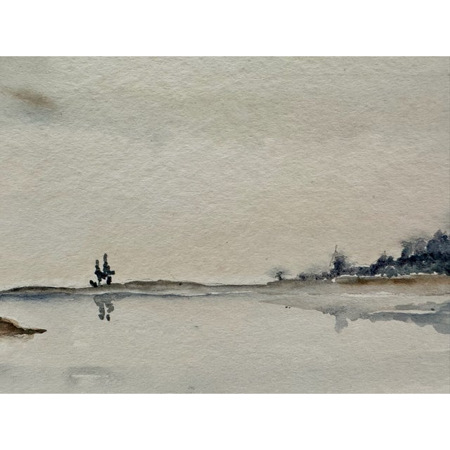 Rustic Henry Emil Salloch Original Watercolor on Paper Channel at Chatto Island, Me. 1954. For Sale - Image 3 of 8