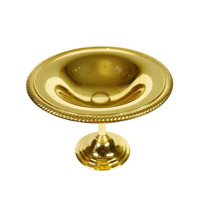 Victorian WM Rogers Gold Plated Pedestal Candy Dish For Sale - Image 3 of 4